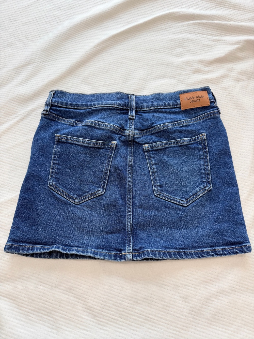 Calvin Klein Classic Blue Denim Skirt - Picture 2 of 4